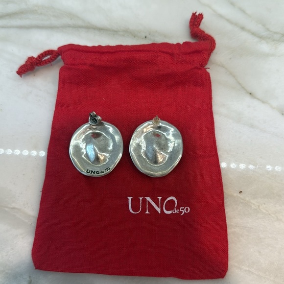Uni de 50 Aquamarine Disc Earrings - Picture 2 of 2